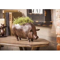 Large Distressed Pig Shaped Statue Planter Pot Indoor store Outdoor Use Weather Resistant Art Decoration